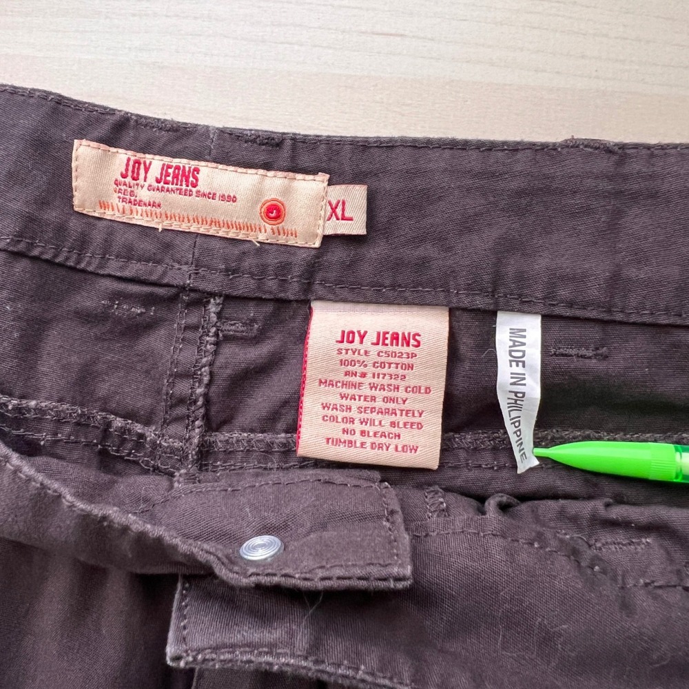Joy Jeans Cargo Pants Women XL Brown Utility Multi-Pocket Y2K C5023P - Picture 3 of 8